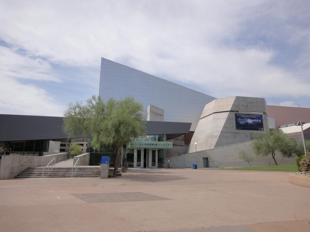 front of the arizona science center building